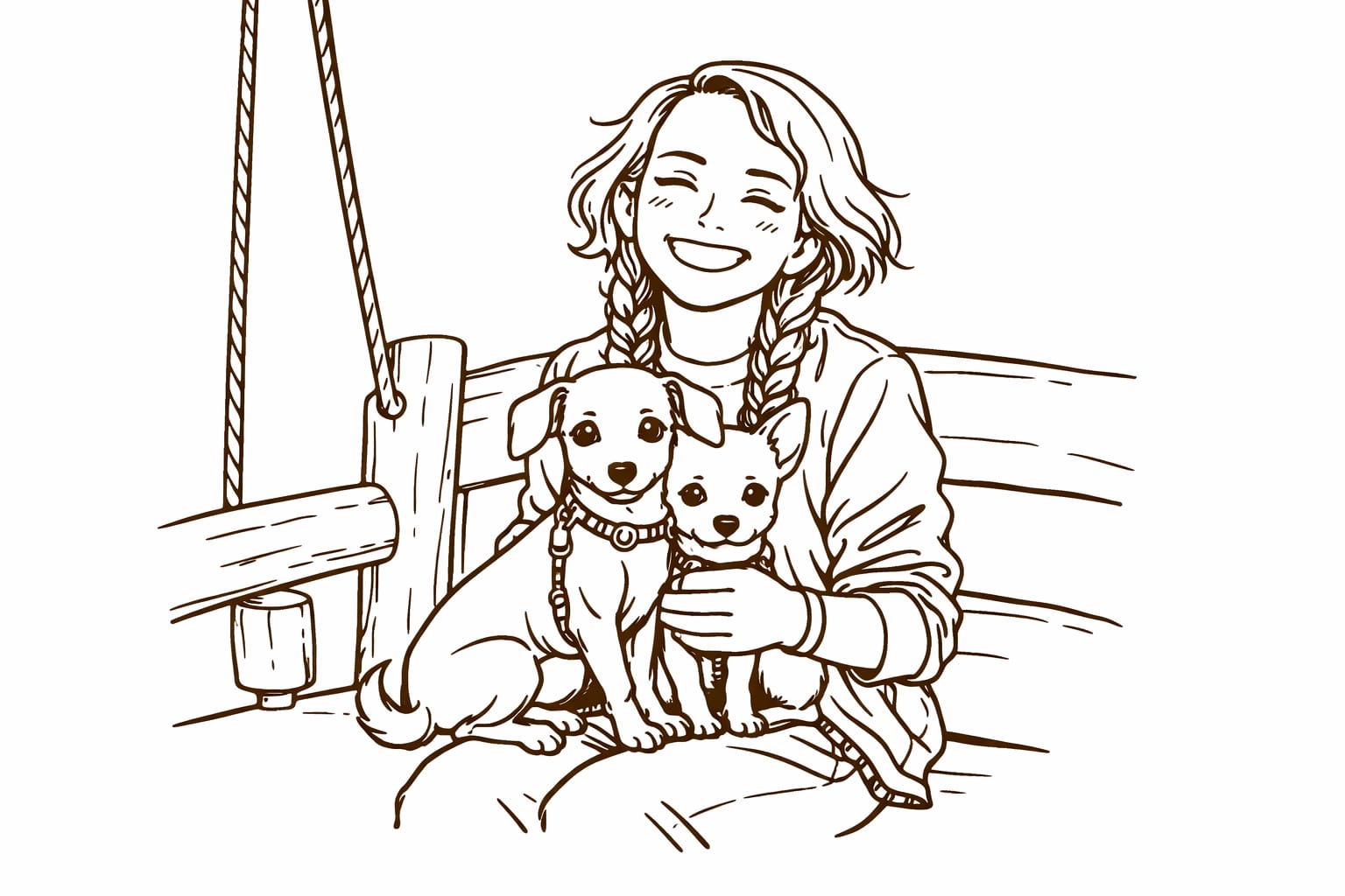 La autora del blog posando con sus perritas